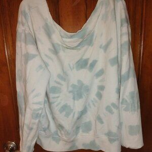 white and baby blue tie dye sweatshirt
